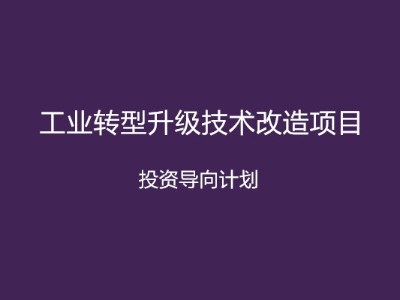 安徽省工業轉型升級技術改造項目投資導向計劃申報條件